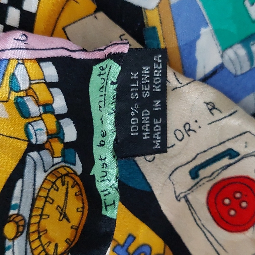 Silk Nicole Miller pocket square, Shopaholic, vintage - Picture 4 of 4